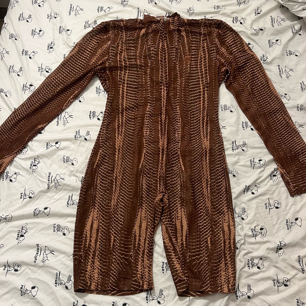 Shane Justin Brown Patterned Romper